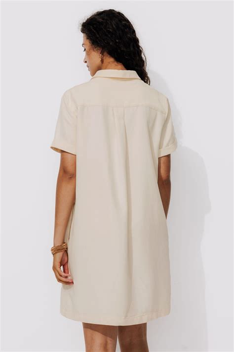 Plain tunic dress - Ecru