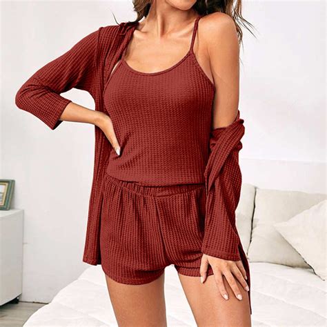 Endives Women's Pajama Sets Loungewear Pyjama Mit Robes Set Damen ...