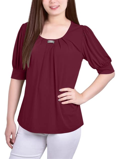 NY Collection Womens Petites Office Professional Blouse - Walmart.com