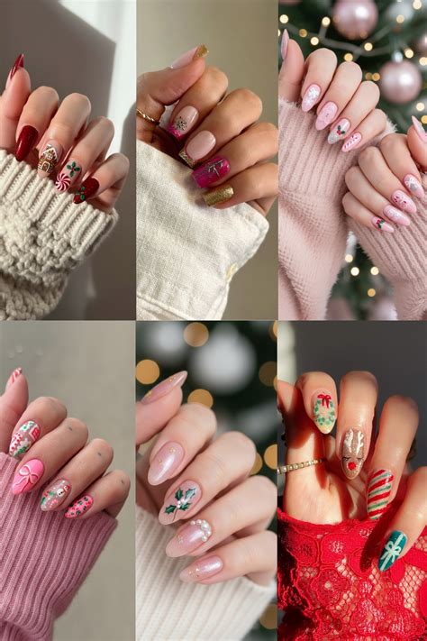40 Christmas Nail Ideas You Can’t Miss: Pink Gingerbread Nails with 3D ...