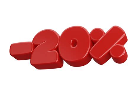Free 20 por ciento de descuento en renderizado 3d 15657866 PNG with Transparent Background