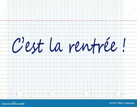 C Est La RentrÃ©e, Meaning Back To School in French Stock Photo - Image ...