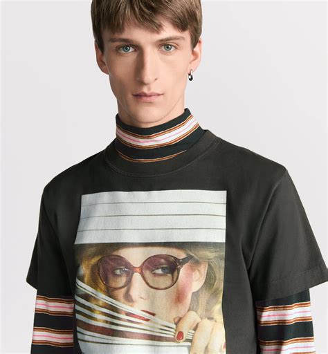 Dior Heritage Printed T-Shirt, Regular Fit Black Cotton Jersey | DIOR