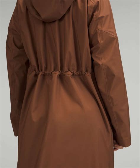 Lululemon Long Waterproof Rain Jacket - Roasted Brown - lulu fanatics