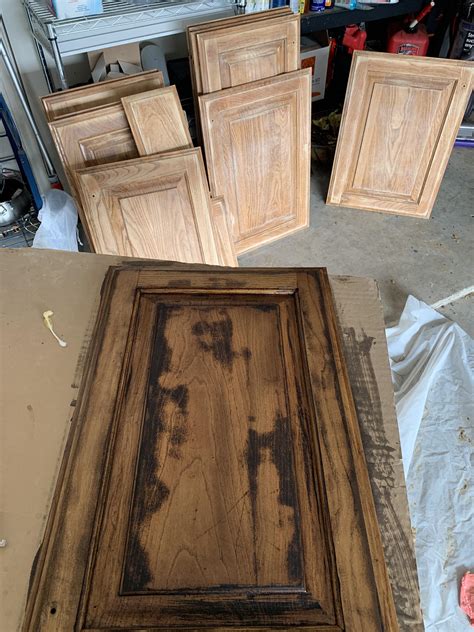 Partner and I are refinishing our cabinets. After stripping, sanding ...