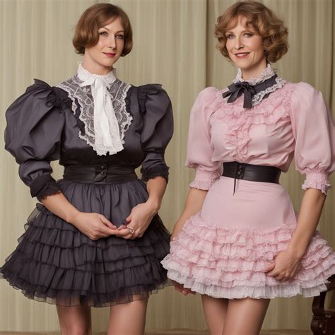 Feminising mother and sissy son in frilly blouses by Closetsiss on DeviantArt