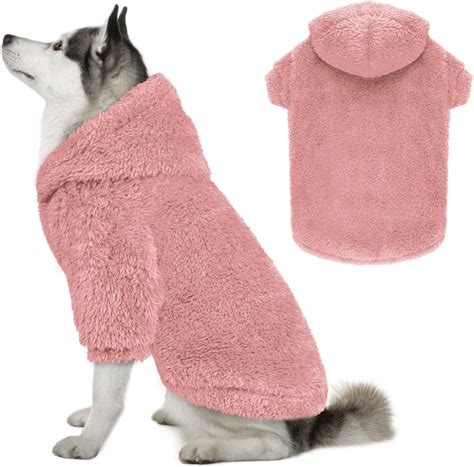 Amazon.com : Fuzzy Dog Sweaters for Large Dogs Dog Hoodie Soft Double ...