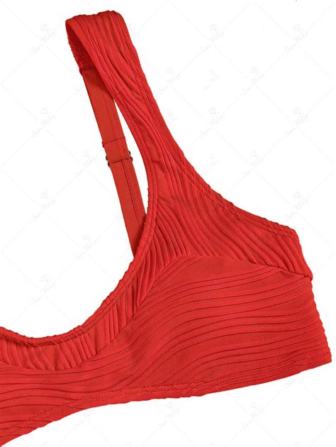 Seamolly Wave Textured Tank Style Cheeky Bikini Set