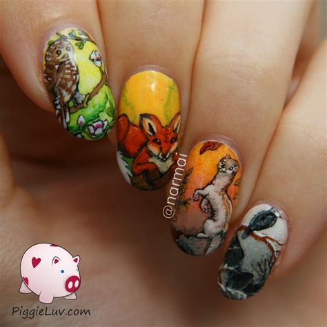 Four seasons nail art with animals | Animal nail art, Animal print ...