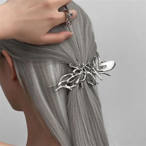 Liquid Mercury™ silver hair clip... - Depop