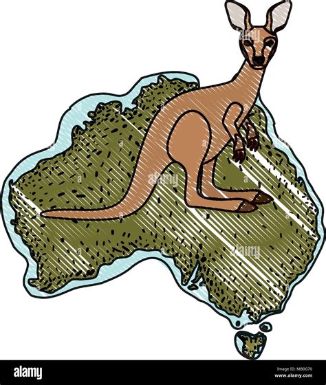 wild kangaroo over australian map Stock Vector Image & Art - Alamy
