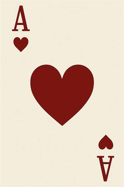 Minimalist Ace of Hearts Playing Card Art - Playground