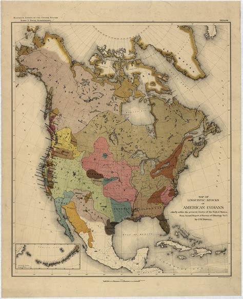 Late-19th-Century Map of Native American Languages