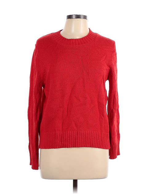 Banana Republic Color Block Solid Red Pullover Sweater Size M - 75% off ...