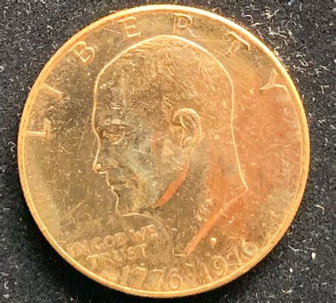 1776-1976- EISENHOWER UNCIRCULATED BICENTENIAL $1 GOLD LAYERED COIN ...