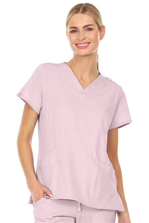 Medichic Scrubs Mini Marilyn Stretch V-Neck Three Pocket Scrub Top with 4-Way Stretch - Walmart.com