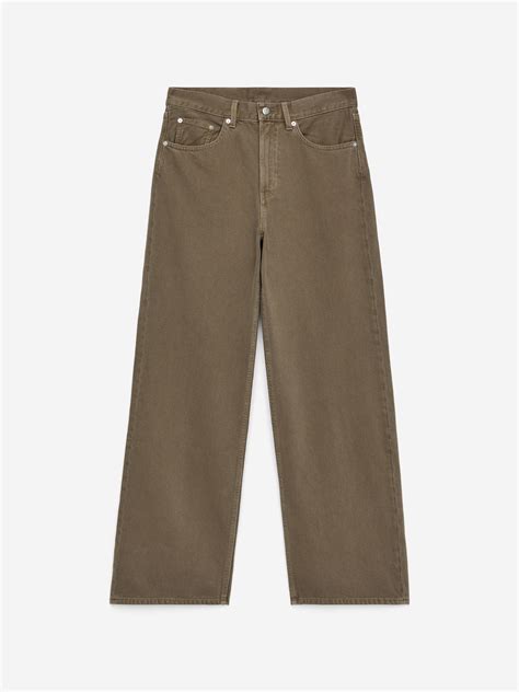 CORAL Wide Jeans - Khaki Green - Women - ARKET NL