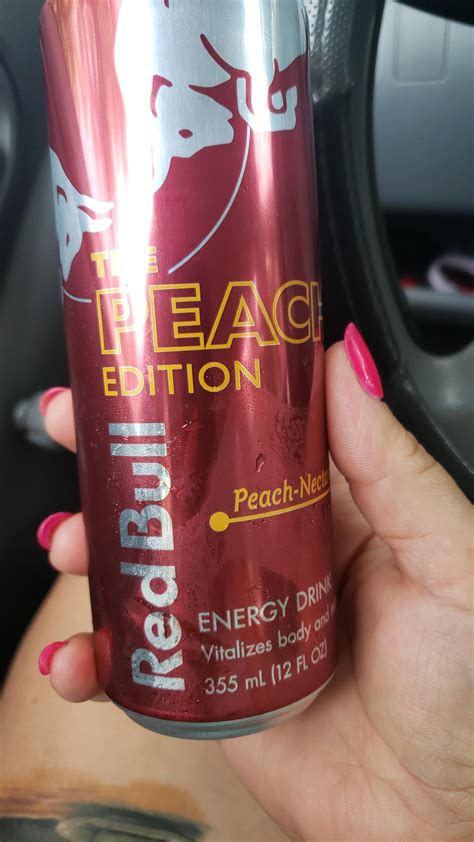 Peach Nectarine Red Bull. I rarely drink Red Bull but this one is ...