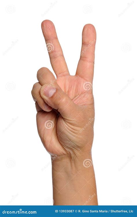 Hand With Peace Sign Royalty Free Stock Photography - Image: 13933087