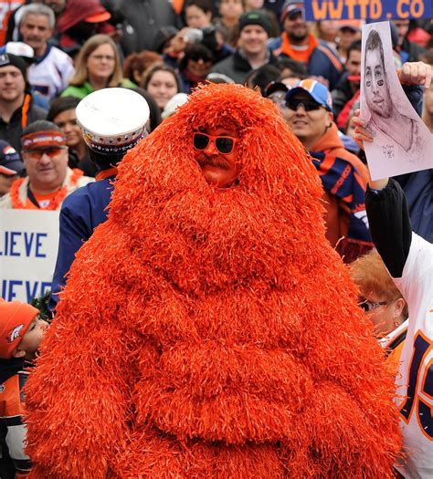 Broncos superfan Kerry Green, one of the "Monster Guys" at Mile High ...