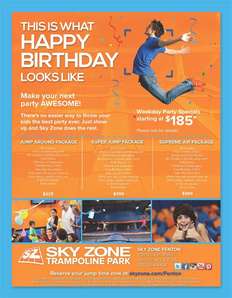 Sky Zone Birthday Party Prices