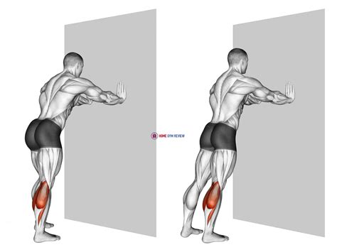 Calf Stretch With Hands Against Wall - Home Gym Review