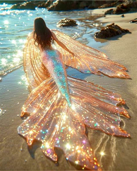 Mermaid Aesthetic Beach with Lights | Meerjungfrauschwänze, Fantasy ...