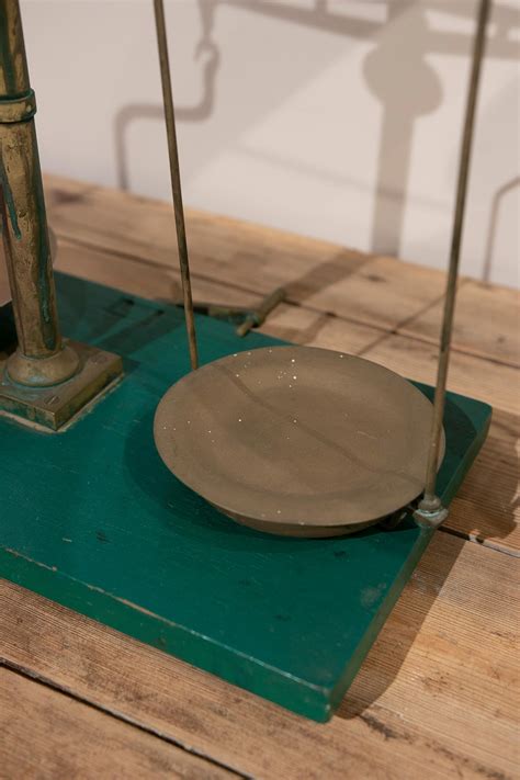 Spanish, Bronze Balance Scale with Green Painted Wooden Stand For Sale ...
