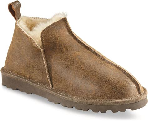 Amazon.com | Guide Gear Double-Face Shearling Mens Boot Slippers ...