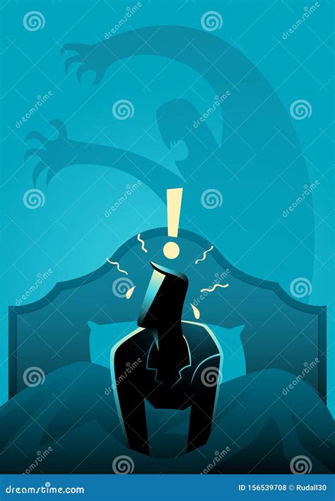 Man Suffering Nightmare stock vector. Illustration of mental - 156539708