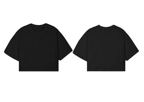 Black Cropped Oversized Tee Mockup - Etsy