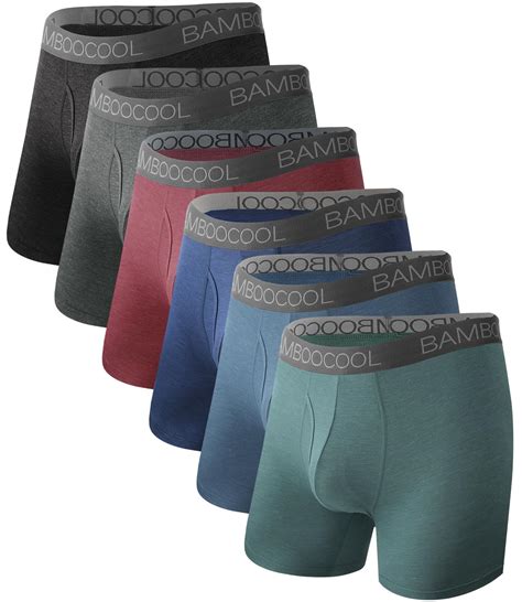 BAMBOO COOL Moisture-Wicking Soft Men's Underwear Boxer Briefs for Men ...