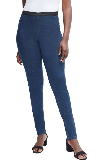 Jessica London Women's Plus Size Tall Stretch Denim Straight-Leg ...
