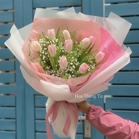 Bó hoa tulip hồng tặng ngày quốc tế phụ nữ 8/3 - Hoa Tháng Tư