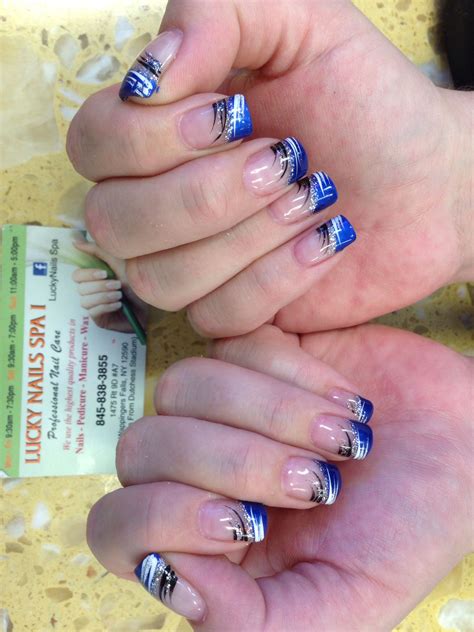 Blue And Silver Nails