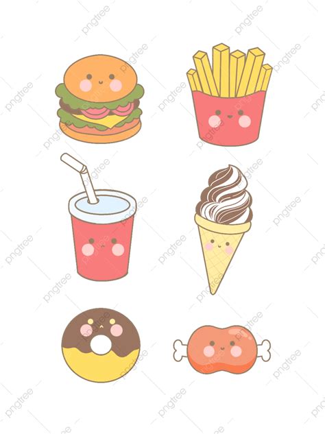Ice Cream Hd Transparent, Hamburger Fries Coke Ice Cream Doughnuts ...