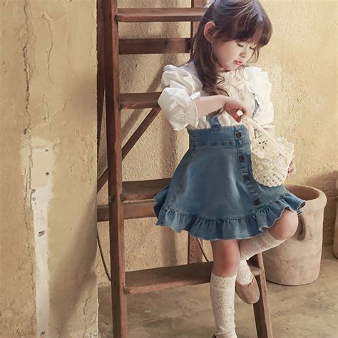 Baby Girl Denim Suspender Skirt Fashion Casual Clothes Children Girls ...