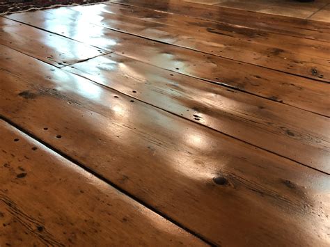 My 230 year old pine floor, the raised knots are much harder than ...