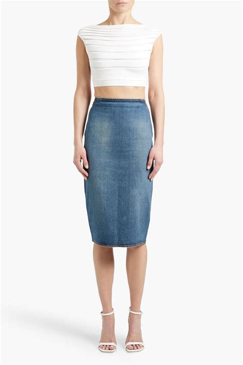 ALAÏA Denim pencil skirt | THE OUTNET