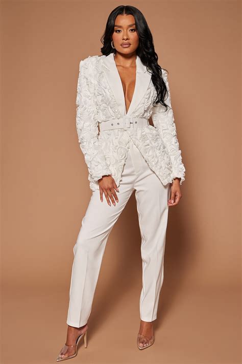 White Pant Suit | Fashion Nova