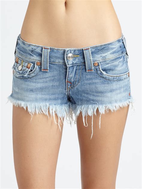 Lyst - True Religion Joey Cut-Off Denim Shorts in Blue
