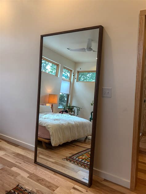 Walnut Carved Stand Up Floor Mirror — Sallie Plumley Studio- Custom ...