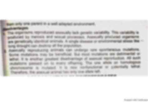 SOLUTION: Advantages and disadvantages of sexual and asexual reproduction - Studypool