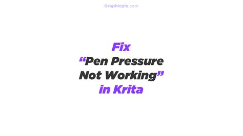 How To Fix Pen Pressure Not Working in Krita - Graphic Pie