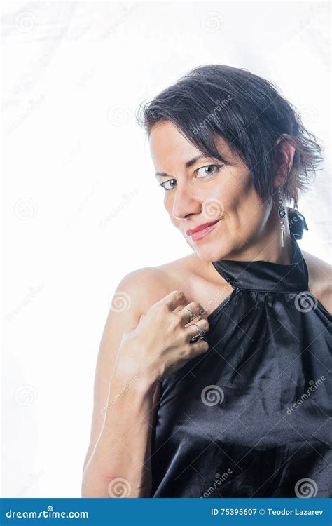 Sensual mature brunette stock image. Image of healthy - 75395607