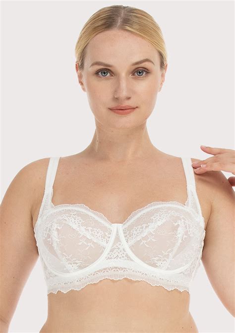 White Floral Lace Bridal Bra | HSIA