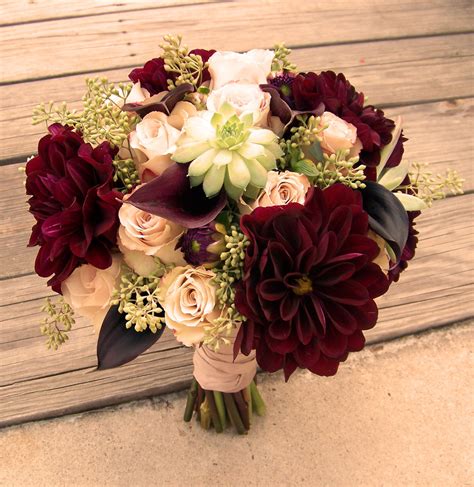 Burgundy And Gold Wedding Bouquets - Bouquets New Model
