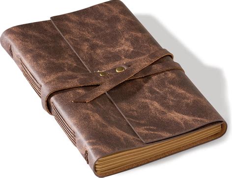 Amazon.com : Cleather Leather Journal 6"x 8" Genuine Leather Notebook ...
