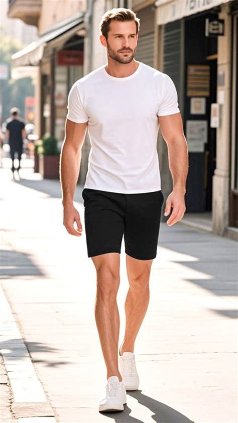 Summer Style, Unmatched Comfort in 2025 | White shirt men, Black shorts ...