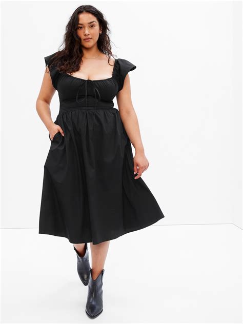 Flutter Sleeve Midi Dress | Gap